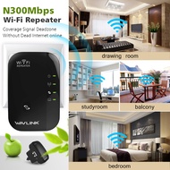 Wavlink N300 WiFi Repeater/Range Extender พร้อมเสาอากาศภายใน 3DBI 802.11n/b/g การป้องกัน WPS เวอร์ชั