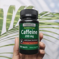 Caffeine 200 mg 120 แท็บเล็ต (Fitness Labs®) คาเฟอีนอัดเม็ด ความเข้มข้นสูง เสริมพลังงาน เพิ่มสมาธิ