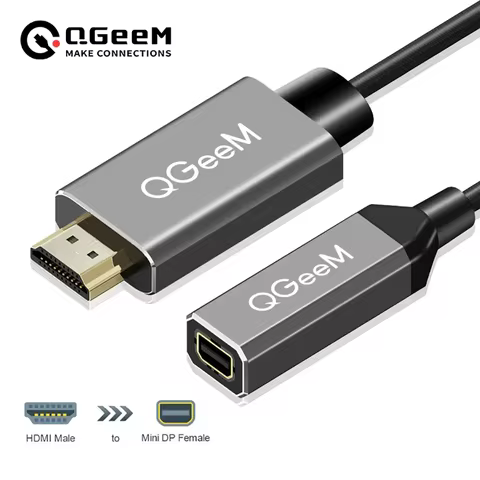 QGeeM HDMI to Mini DisplayPort Converter Adapter Cable 4K x 2K HDMI to Mini DP Adaptor for HDMI Equi