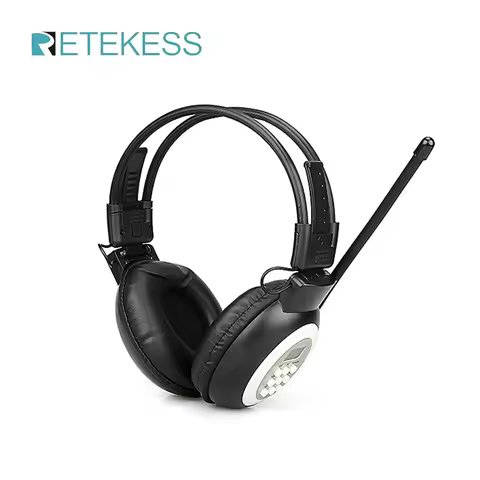 RETEKESS TR101 FM Headphone Radio Receiver Wireless Headset Radio Earphone Receiver Conference Inter