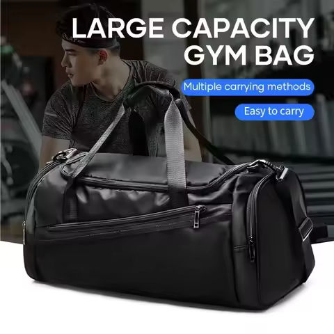 Sports Gym Bag Travel Duffel Bag with Shoes Compartment for Men Women 40L Lightweight Foldable Duffe