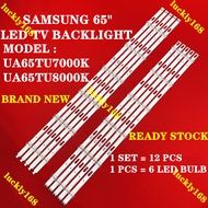 NEW 1 SET UA65TU7000K UA65AU7000K  UA65TU8000K SAMSUNG 65" LED TV BACKLIGHT(LAMPU TV) SAMSUNG 65 INC