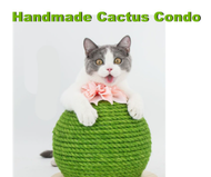 READY STOCK Handmade Cactus Condo Scratcher Cat Tree Pole Pokok Kucing Rumah Condo Tempat Tidur Kuci