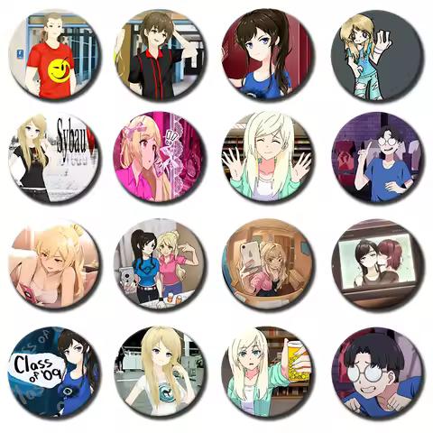 Game Class of 09 Anime Soft Button Pins Character Jecka Nicole Emily Ari Brooch Round Badge Backpack