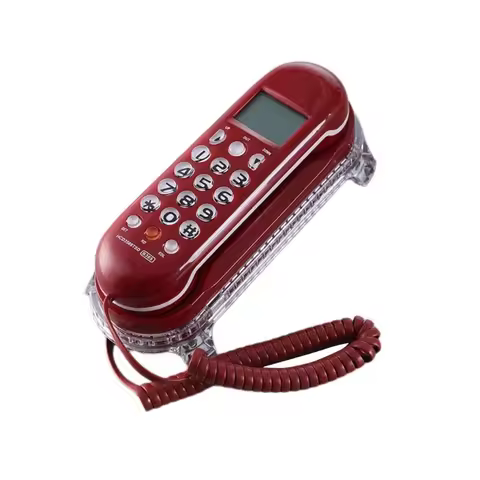 Crystal Base Mini Telephone Fixed Landline Phone B365 Small Wall mounted Phone Improved Display Feat
