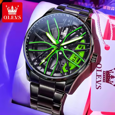 OLEVS Sport Men's Watches Fashion Rotation Wheel Dial Street Style Waterproof Luminous Original Luxu