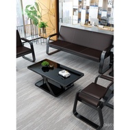Group Business Sofa * Reception Three People Modern Simple Sofa Coffee Table Table W Iron Office Mee
