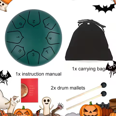 DOZZLY Steel Tongue Drum 8 Note 6 Inches Tongue Drum Percussion Instruments Hand Pan Rain Drum for M