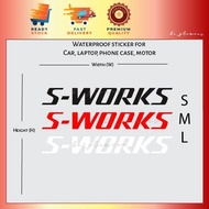 S-WORKS logo Sticker Reflective sworks road bike stiker kereta pantulan cahaya motogp motorsport Wat