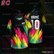 No customized badminton jersey name RC men's and women's design retro badminton jersey Baju YONEX T-
