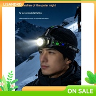 {August in New} 7LED Rechargeable Headlamp with Red Tail Light USB Charging for Cycling Fishing