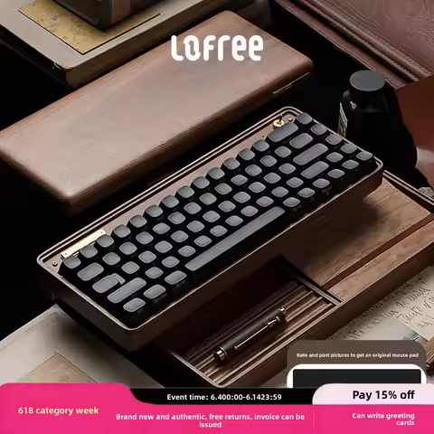 Custom Lofree Half Full Solid Wood Mechanical Keyboard Small Tilt Wireless Bluetooth Yellow Axis Sta