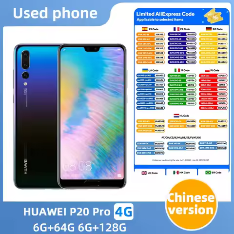 HUAWEI P20 Pro Smartphone Android Google Play Store 6.1 inch 40MP+24MP Camera 4000mAh 4G used phone