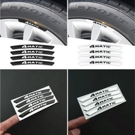 3D Aluminium 4MATIC AMG Logo Wheel Rim Sticker Decals Emblem Badge For Mercedes Benz A B C E S GLA G