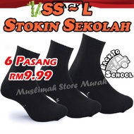 Stokin Sekolah Hitam Panjang SS/S/M/L Stoking School Black Socks Stokin Sekolah Stokin Kerja Socks M