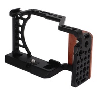 Camera Cage for, Aluminum Alloy Camera Cage with Cold Shoe Interface for A6400 A6300 A6100 A6000, Vi