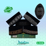 Songkok HAJI ALAY GRAFER SABLON AC Tinggi 9 Peci Sholat Hitam Motif Batik NU Kopiah Shalat Beludru A