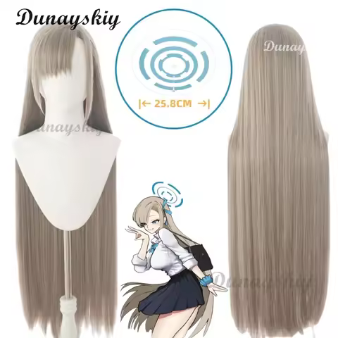 Game Blue Archive Cosplay Halo Ichinose Asuna Cosplay Wig 100cm Long Straight Synthetic Hair Hallowe