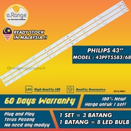 43PFT5583/68 PHILIPS 43" LED TV BACKLIGHT(LAMPU TV) PHILIPS 43 INCH LED TV BACKLIGHT 43PFT5583 43PFT