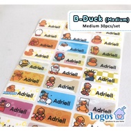 B-duck MEDIUM Name Label waterproof Name Sticker Name Printing Sticker