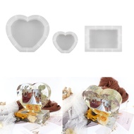 （Lao new de photo frame） Large Silicone Picture Frames Resin Molds Heart Shape Silicone Epoxy Molds for DIY Photo Silicone Tool Home Table Decor