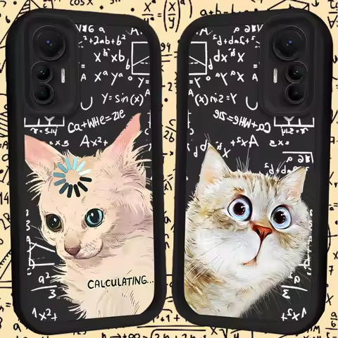 Surprised Thinking Cat Case For Xiaomi Poco X7 X6 X5 X3 NFC F7 F6 F5 F3 M7 M6 Pro 4G 5G Mi 12 11 Lit