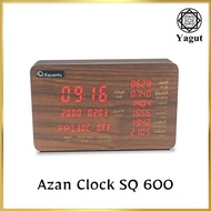 Digital Azan Clock SQ600 - Wood Grain Design with Prayer Times and Quran Player