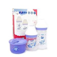 Fiffy Baby Starter Set- (3ps) - Bottle 4oz+8oz+milk container (purple)