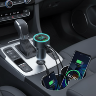 240W Car Charger, 2 USB Ports, Fast Charging for iPhone Samsung Huawei Xiaomi, Digital Display Charg