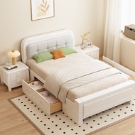 Solid wood bed, 1m/1.2m single bed, small bed, simple design for small apartments, children's second