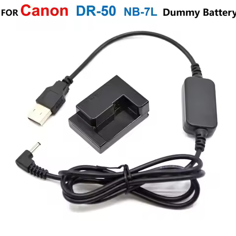 DR-50 DC Coupler NB-7L Fake Battery+ACK-DC50 USB Power Cable Adapter For Canon PowerShot G10 G11 G12