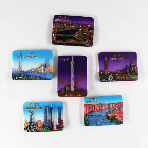 China Guangzhou tourist souvenir decoration paste fridge magnets refrigerator paste Guangzhou tower