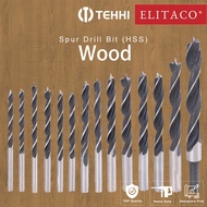 【ELITACO】135 ̊ HSS Spur Drill Bit Wood Woodworking Hole Drilling Round Shank 3mm 4mm 5mm 6mm 8mm 9mm