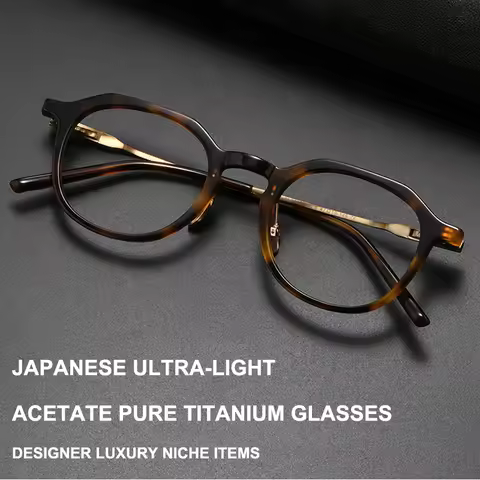 Japanese Handmade High Quality Acetate Eyeglasses Frames For Men's Retro Eyeglasses Ultra-Light Pure