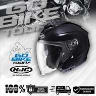 HJC I30 SF Black Open Face Helmet with Sun Visor | Comfortable Motorcycle Riding Helmet