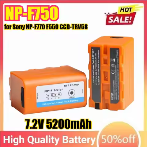 7.2V 5200mAh NP-F750 for Sony NP-F770 F550 NP-F960 F970 CCD-TRV58 TRV110K V1J Z1 USB-Output Battery 