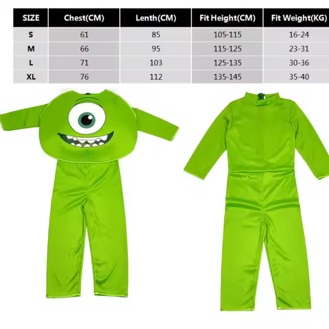 Halloween and Princeton Children's Costume COS PLAY Mike Wazowski Monster University 3-piece Set Hal