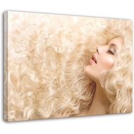 Hair Salon Wall Decor Poster Hairdressing Posters Blonde Wavy Hair Styling Canvas Poster Wall Art De