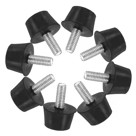12pcs Leveling Feet M6 Adjustable Rubber Furniture Leveling Feet Screw-In Furniture Leg Levelers Tab