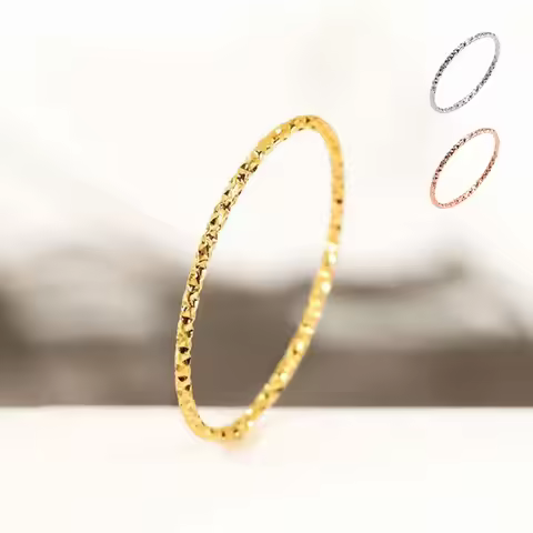 1mm Thin Stackable Ring Stainless Steel Faceted Ring for Women Girl Size 4-10