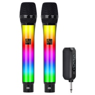 []-2.4G Wireless Microphone RGB Microphone Rechargeable Dynamic Microphone for KTV Church Show Meeti