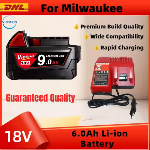 for Milwaukee18V Battery, M18 8.0Ah,15-Cells Li-ion Charger Rechargeable Battery 48-11-1815 48-11-18