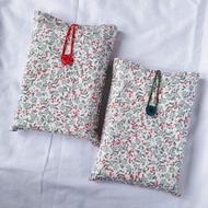 Medium Sleeve Book | Cloth Book Bag | Novel Pouch - Flower Fall Motif