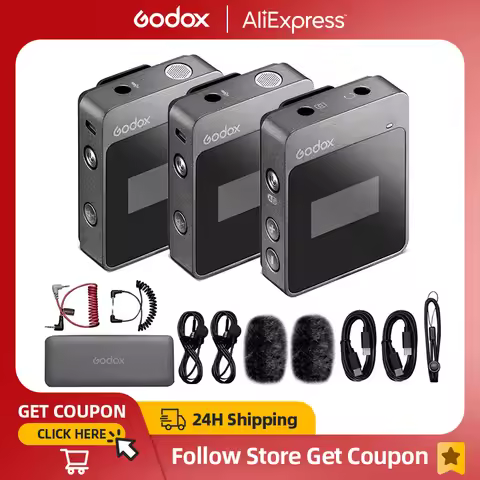 Godox MoveLink M2 2.4GHz Wireless Lavalier Microphone for DSLR Cameras Camcorders Smartphones, and T