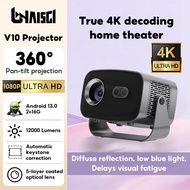 LONAISCI V10 PTZ projector 360° Rotatable Smart Projector with 4K Support 1080P HD 12000 Lumens Andr
