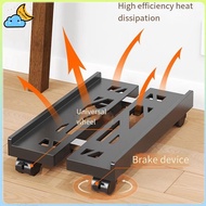 Adjustable Mobile CPU Stand, Ventilated Computer Tower Stand PC Tower Stand with 4 Caster Wheels, Un