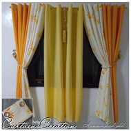 WindowStyleMNL 3in1 "Bird Yellow'' Curtains 5-8 feet