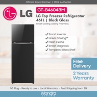 LG 461L Top Freezer Refrigerator in Black Glass (GT-B4604BM)