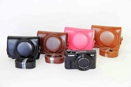 Retro PU Leather Protective Detachable Oil Skin Camera Case Bag Cover for Canon PowerShot G7 X Mark II