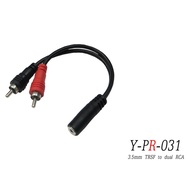Downey Musical Instruments (Taiwan-Made Stander Y-PR-031 3.5mm Stereo Female To RCA Left Right Male 
